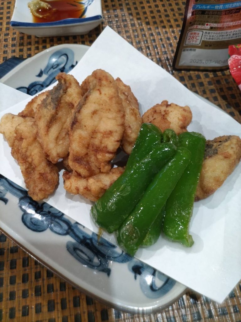 魚のから揚げ！ふっくらしていて美味しいです